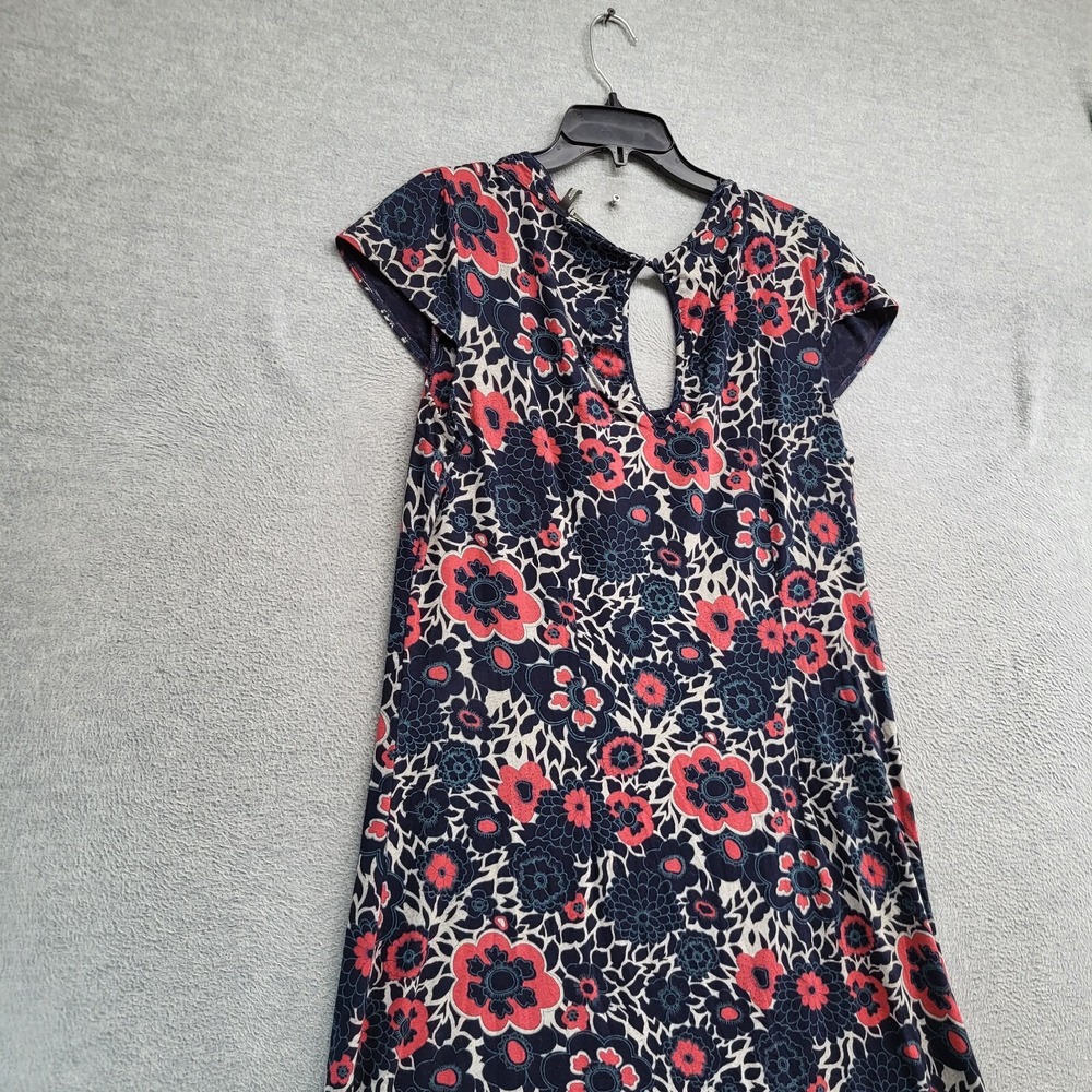 Guess Women Dress Large Blue Floral Shift Shrot Sleeve Scoop Neck - Picture 9 of 9